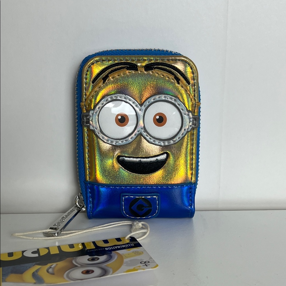 NWT Loungefly Minion Gold and Blue Accordion Wallet